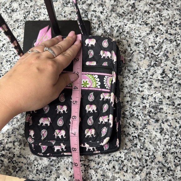 Vera Bradley Women's Black and Pink Elephant Crossbody Bag - Picture 7 of 9